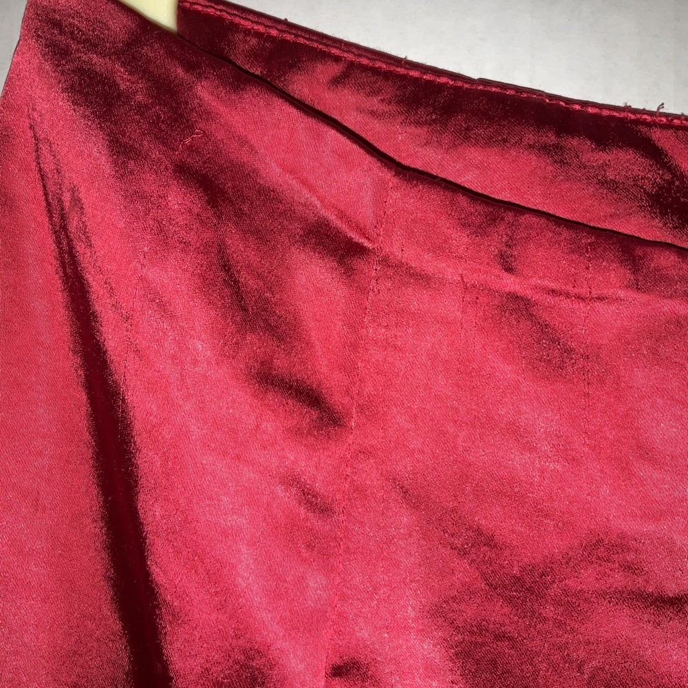 Princess Polly Red Satin Mini Skirt Women Size 8 Short High Waisted Party - Picture 3 of 9